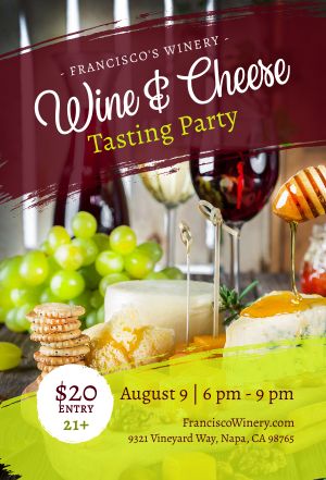 Wine and Cheese Table Tent