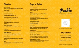 Simple Mexican Takeout Menu