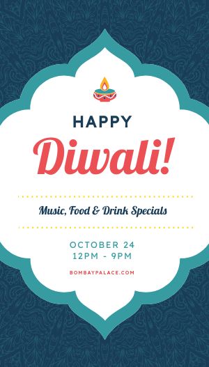 Blue Diwali Tall Digital Poster