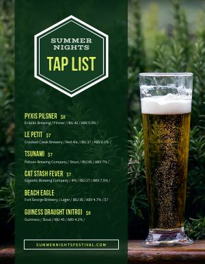 Woodsy Tap List Flyer