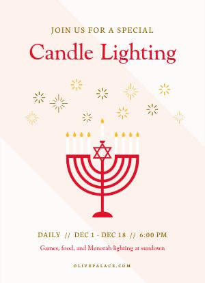 Hanukkah Daily Candle Lighting Tabletop Insert