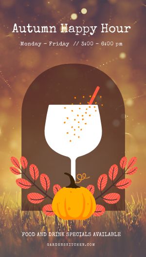 Golden Autumn Happy Hour Digital Poster