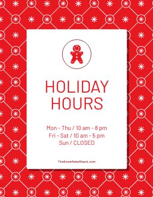Red Holiday Business Hours Flyer