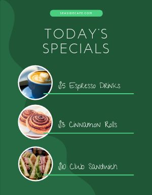 Green Daily Specials Flyer
