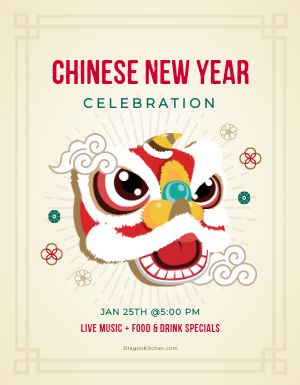 Cream Chinese New Year Flyer