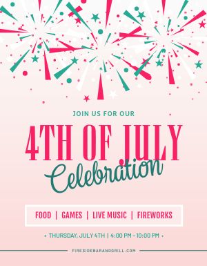 Pink 4th of July Flyer
