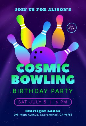 Cosmic Bowling Table Tent