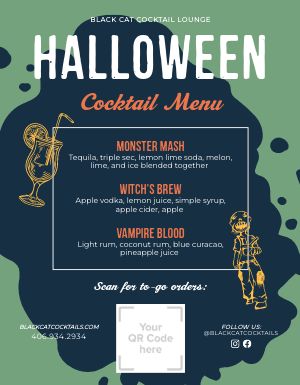 Halloween Cocktail Menu Flyer