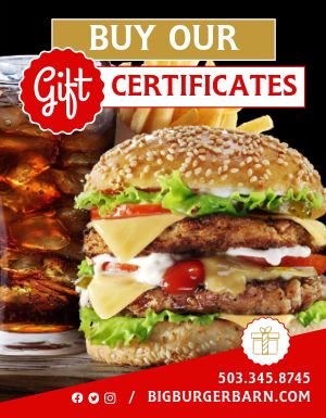 Burger Gift Certificate Flyer