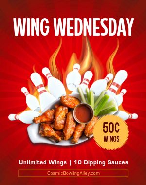 Wing Wednesday Bowling Poster