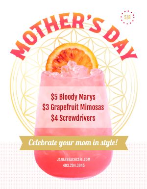 Mothers Day Drinks Flyer