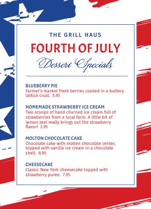 Fourth of July Counter Card