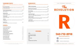 Cafe Modern Lunch Takeout Menu