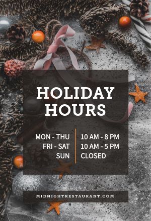 Holiday Hours Update Table Tent