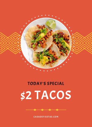 Daily Special Taco Tabletop Insert
