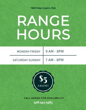 Country Club Range Hours Flyer
