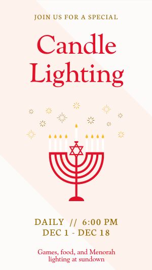Hanukkah Daily Candle Lighting Facebook Story