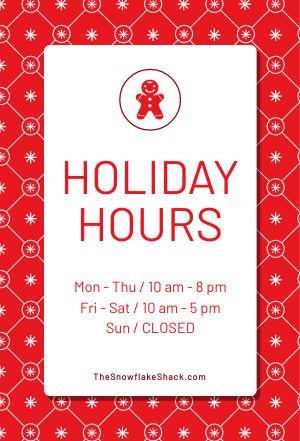 Red Holiday Business Hours Table Tent