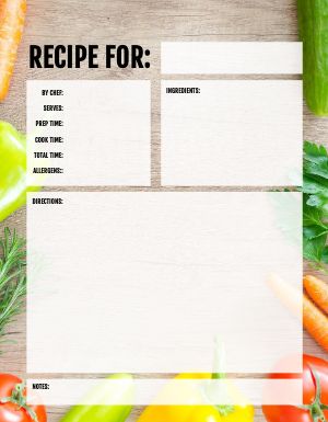 Vegan Recipe Card