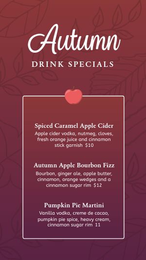 Autumn Drink Specials FB Story