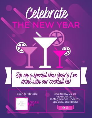 New Years Cocktail Kit Sign