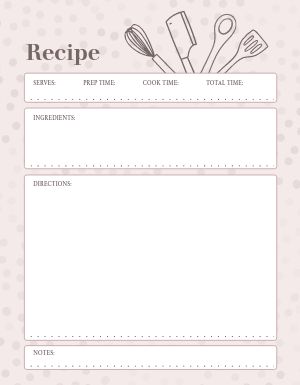Spotted Pink Recipe Card