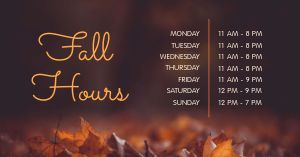 Leafy Fall Hours FB Post