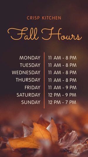 Leafy Fall Hours FB Story