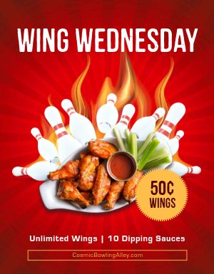 Wing Wednesday Bowling Flyer