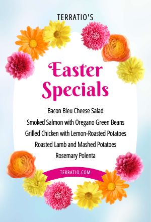 Easter Specials Table Tent