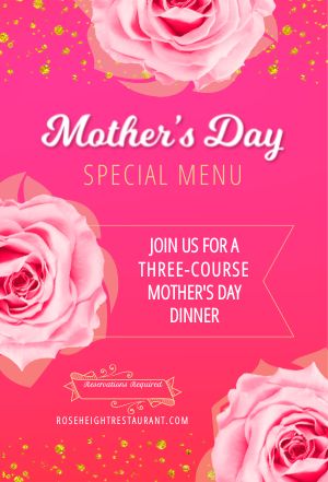 Pink Mothers Day Specials Table Tent