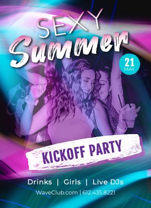 Summer Party Nightclub Tabletop Insert