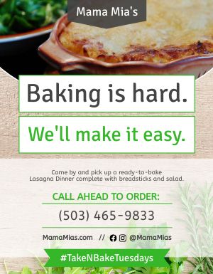 Takeout Baking Flyer