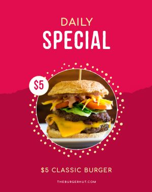 Pink Daily Specials Sandwich Board