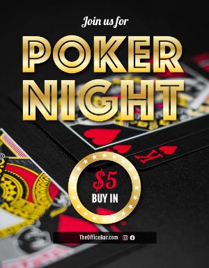 Gold Poker Night Flyer