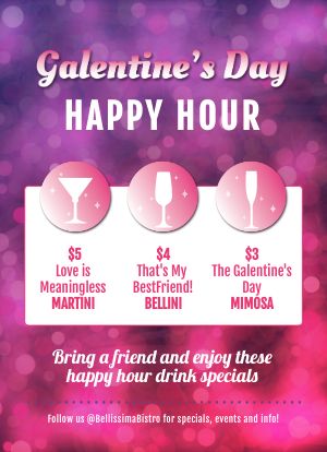 Galentines Happy Hour Tabletop Insert