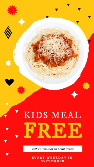 Free Kids Meal Instagram Story