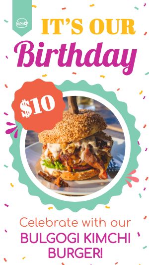 Restaurant Birthday Facebook Story