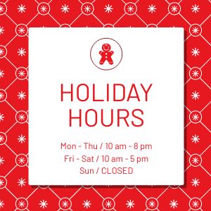 Red Holiday Business Hours Instagram Post