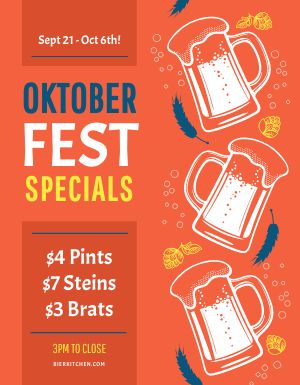 Oktoberfest Beer Specials Flyer