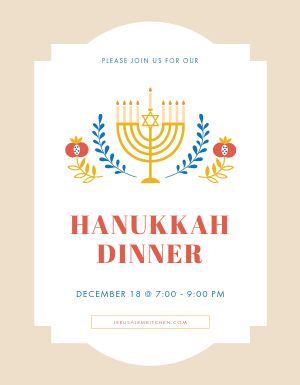 Simple Hanukkah Dinner Flyer