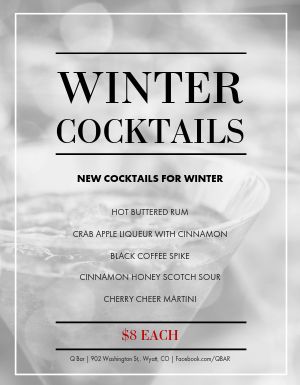 Winter Cocktails Flyer