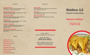 American Lunch Takeout Menu