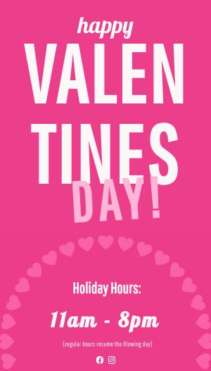 Pink Valentines Day Hours Digital Board