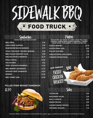 Woodgrain BBQ Food Truck Sandwich Board
