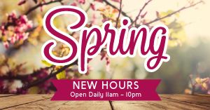 Spring New Hours Facebook Post