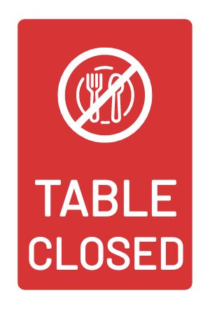 Table Closed Table Tent
