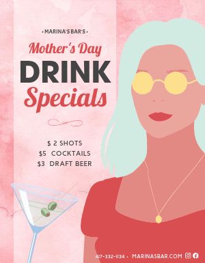 Mothers Day Drink Specials Flyer