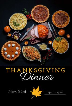 Thanksgiving Dinner Details Table Tent