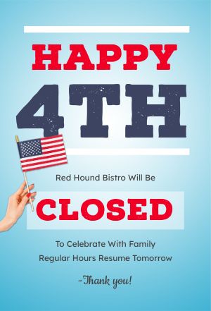 4th of July Hours Table Tent